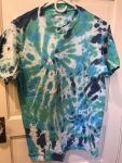 Blues and Greens Spirals Tie-dye