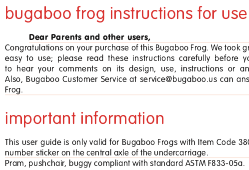 Bugaboo Frog Instruction thumbnail